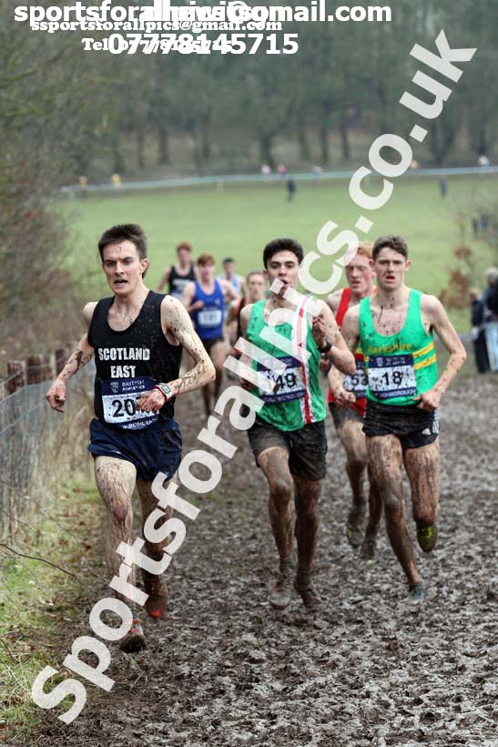 Mens under-20s 2018 British Inter Counties Cross Country Champs., Prestwold Hall, Loughborough. Photo: David T. Hewitson/Sports for All Pics